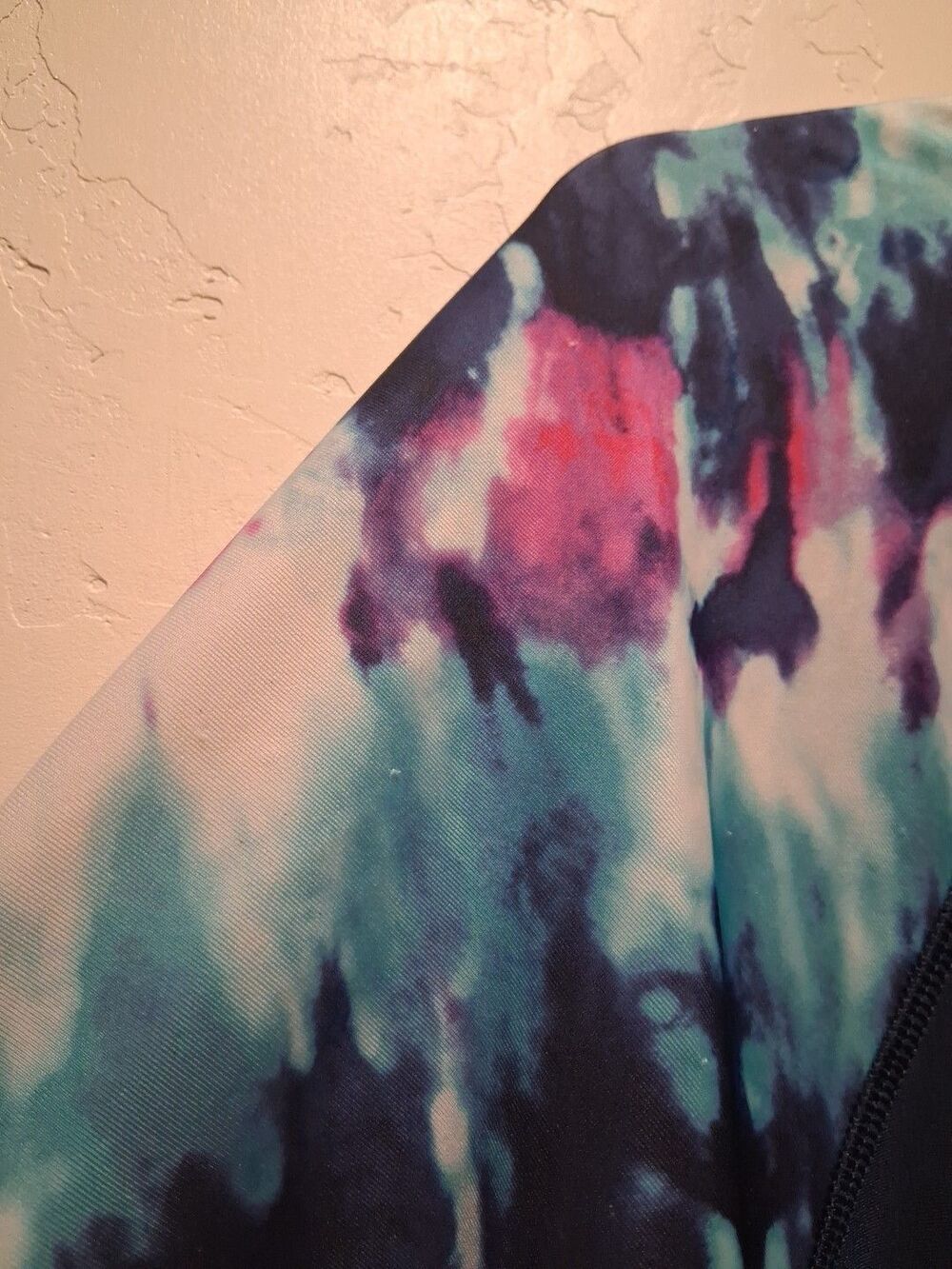 Free Country Womens XL Blue Pink Tie Dye Sun Block Rash Guard Zip UPF 50 Swim - Picture 14 of 15